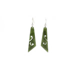 Pounamu Earrings with Carved Koru