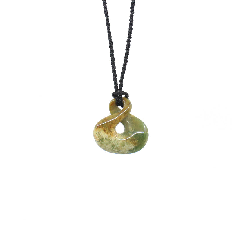 Single Twist Pounamu Pendant - Flower Jade