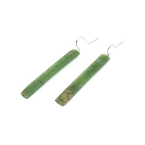 Pounamu Long Earrings | by Ric Moor