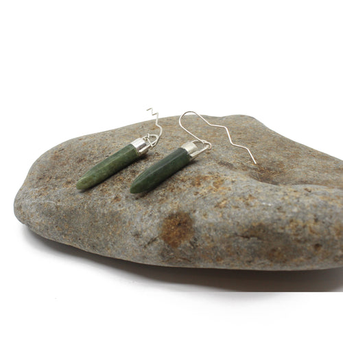 Hauroa Pounamu Earrings | by Ana Krakosky