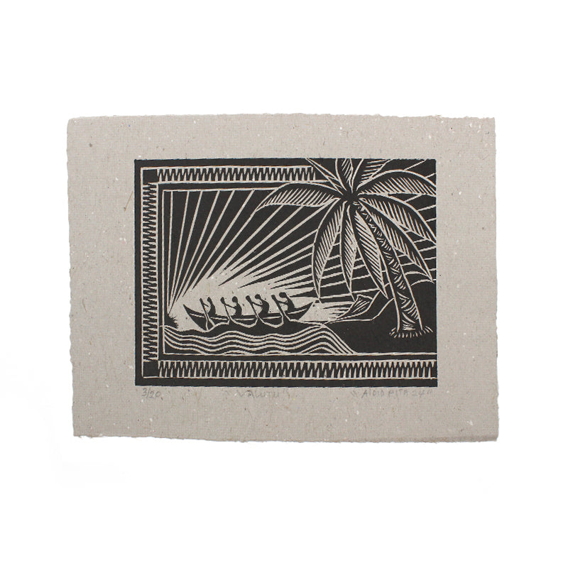 Solomon Islands A4 Woodblock Print - Valutu