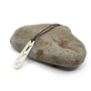 Drop shape with carved multiple twists pendant carved from treated beef bone by Master carver Kerry Thompson 