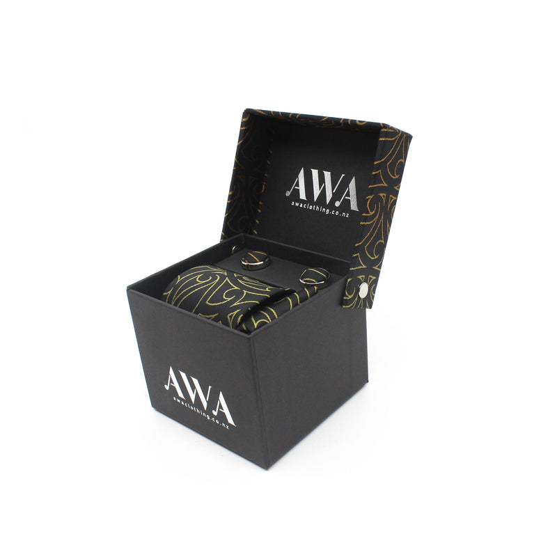 Boxed Tie Set - Gold & Black
