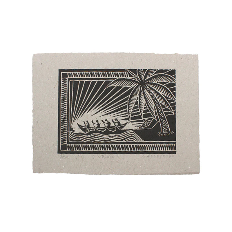 Solomon Islands A4 Woodblock Print - Valutu