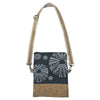 Cork Fabric Fold-over Bag - Kina White on Blue & Dark Grey | By Jo Luping