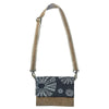 Cork Fabric Fold-over Bag - Kina White on Blue & Dark Grey | By Jo Luping