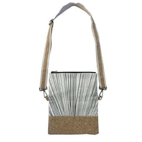 Cork Fabric Fold-over Bag - Ti KoukaBlack on Natural| By Jo Luping