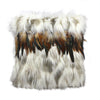Cushion Cover Hukapapa (White & Brown) with Rooster Feather