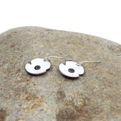 White Poppy Earrings | by Rainey Designs