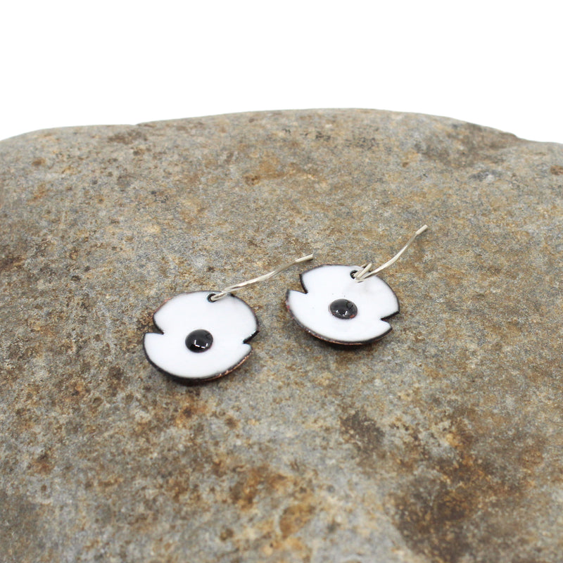 White Poppy Earrings | by Rainey Designs
