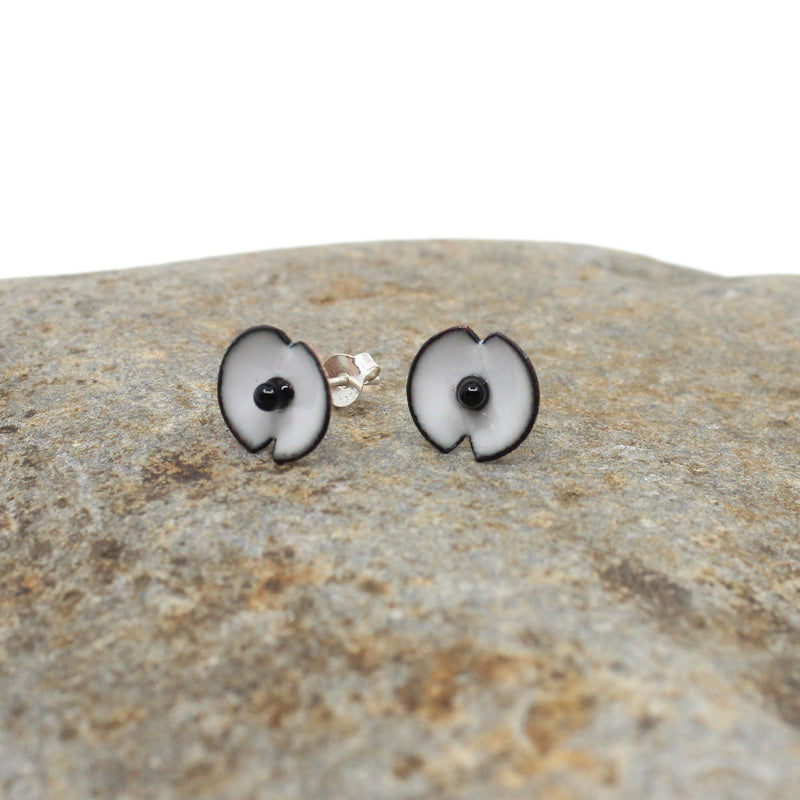 White Poppy Stud Earrings | by Rainey Designs