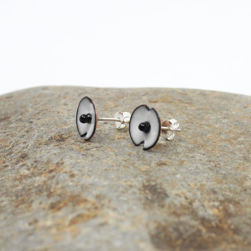 White Poppy Stud Earrings | by Rainey Designs