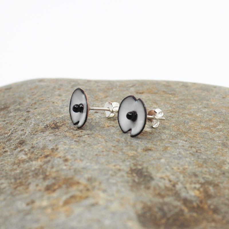 White Poppy Stud Earrings | by Rainey Designs
