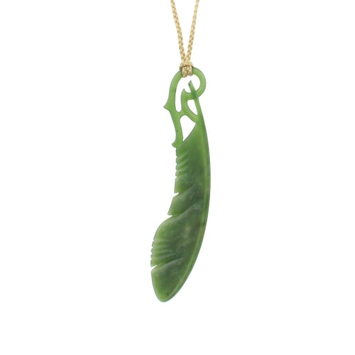 Feather with Koru Pounamu Pendant | by Kerry Thompson