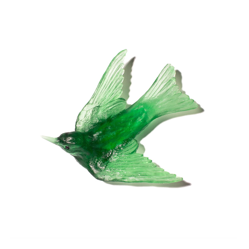 Glass Warou - Swallow Wall Sculpture - Emerald | by Luke Jacomb Studio