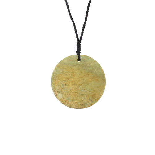 Disc Pounamu Pendant - Harakeke Design | by Ana Krakosky
