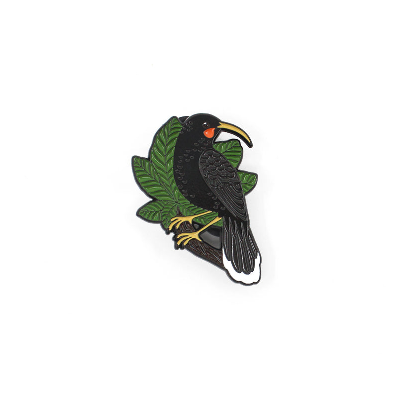 Huia Enamel Pin