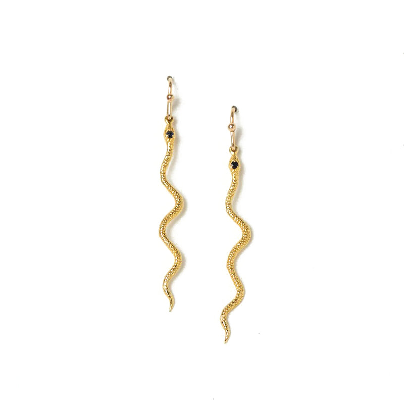 Kau Earrings - 14k Rolled Gold with Spinel by Charlotte Penman