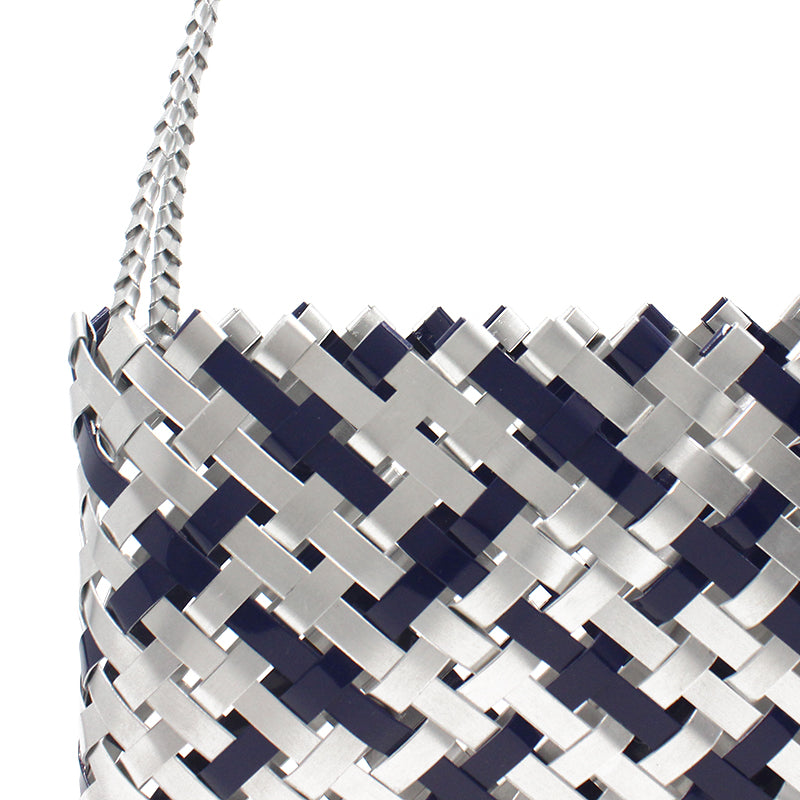 Kete Silver and Blue Aluminium - 14 ends | By Anna Gedson - Whakatōhea