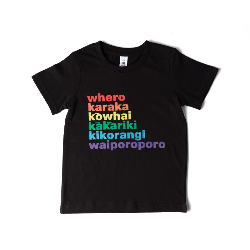 Kids Te Reo T shirts - Colours