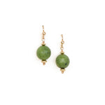 Kōpū Earrings- 14k Rolled Gold with Greenstone by Charlotte Penman