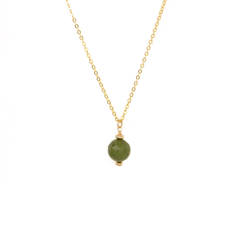 Kōpū Neckalce - 14k Rolled Gold with Greenstone by Charlotte Penman