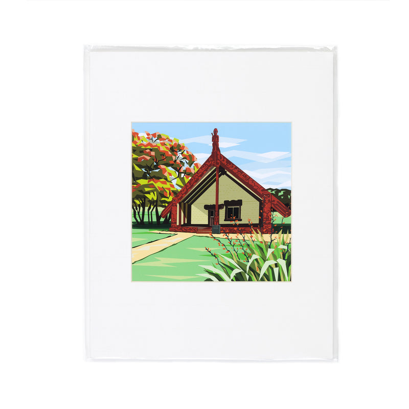 Matted Print - Waitangi Wharenui