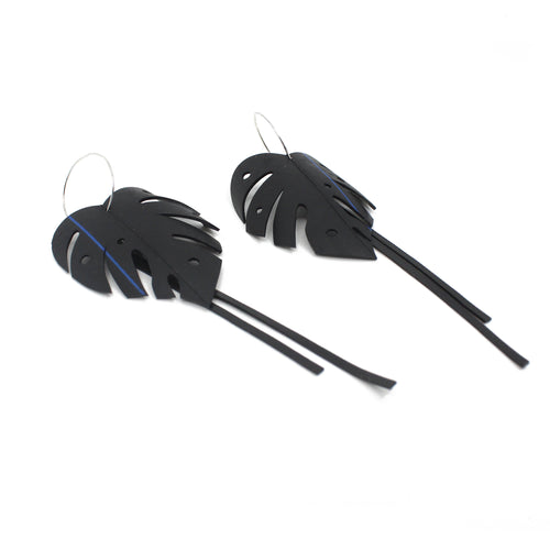 Monstera  with Strands Up-cycled Earrings | by Ronja Schipper