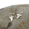 Bright Silver Niho Shark Earrings | by Keri-Mei Zagrobelna