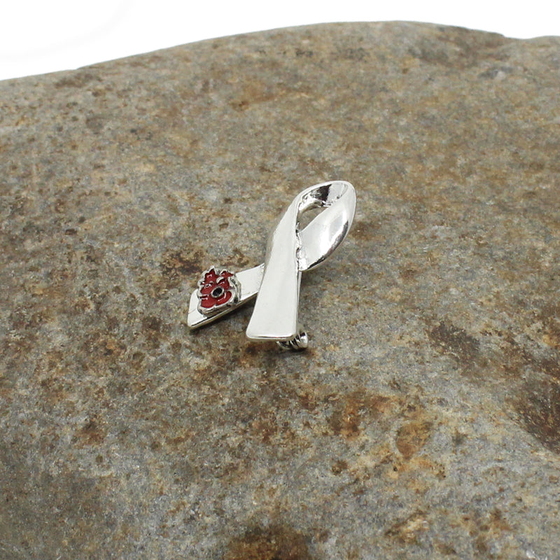 Ribbon with Poppy Brooch