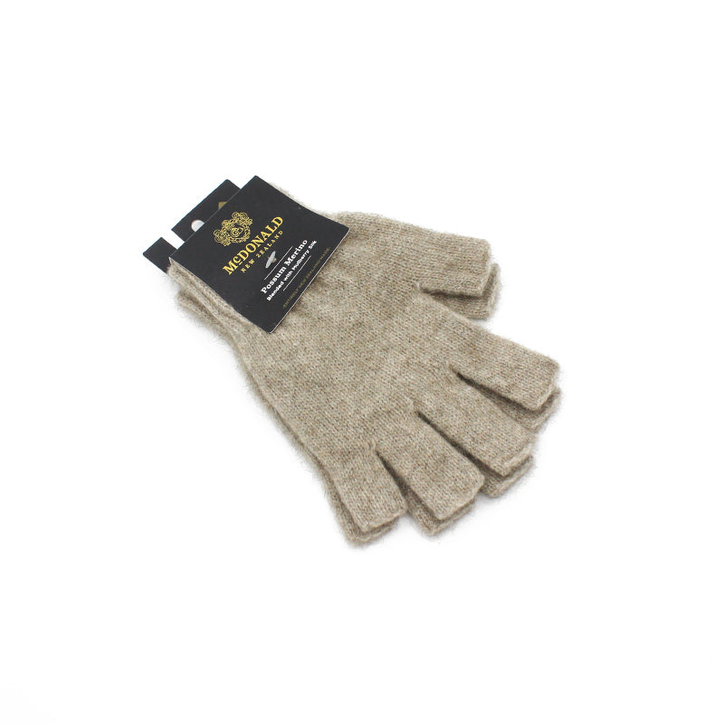 Possum Merino Open Finger Gloves - Mocha