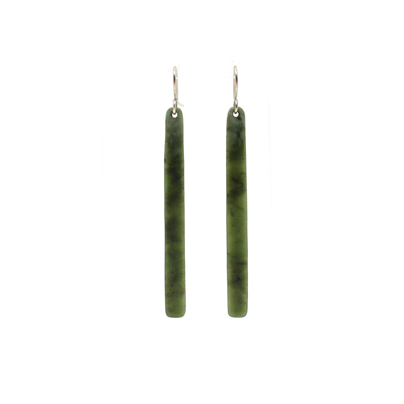 Pounamu Long Earrings | by Ric Moor