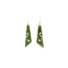 Pounamu Earrings with Carved Koru