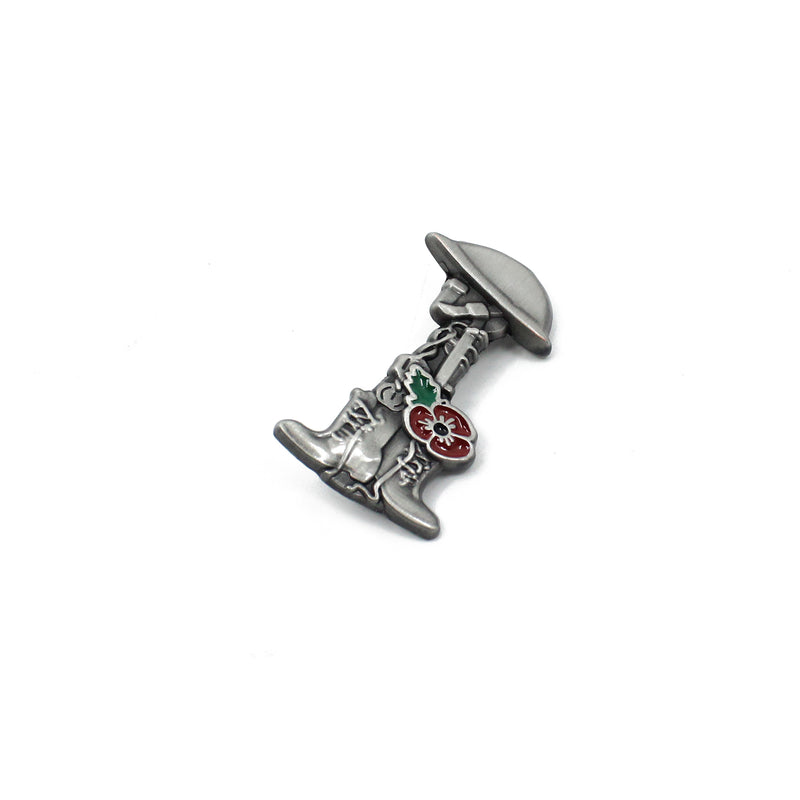 Helmet, Gun & Poppy Pin