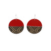 Split Tāniko I Earrings - Red Clear | by Nichola Te Kiri