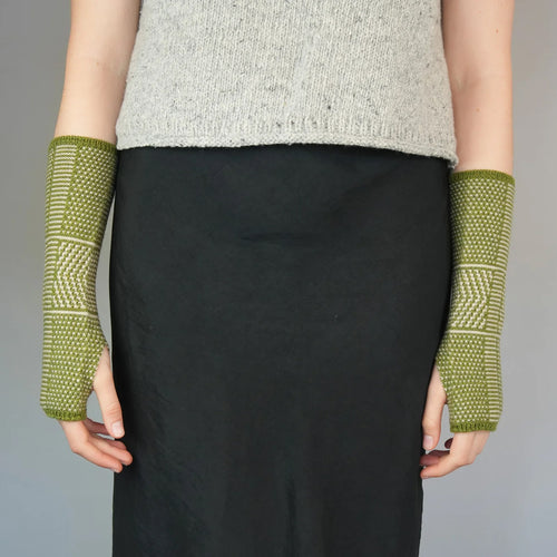 Taranaki Wrist Warmers in Merino - Pikopiko | Knit Shepherd