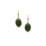 Tawera  Earrings- 14k Rolled Gold with Greenstone by Charlotte Penman