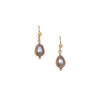 Te Po Earrings- 14k Rolled Gold with Black Pearl by Charlotte Penman