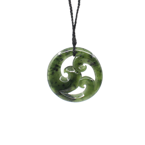 Triple Koru Pounamu Pendant | by Moreton Carvers