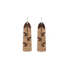 Wood Feather Earrings - Tui