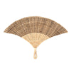 Vanuatu Large Woven Fan - Natural and Brown Band