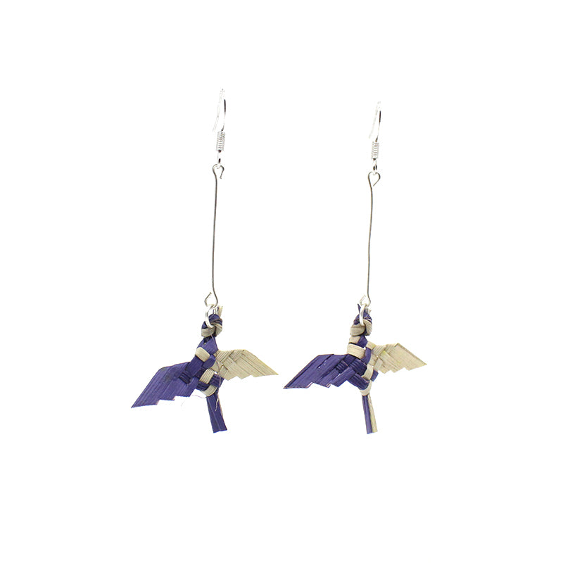 Vanuatu Earrings - Woven Bird long