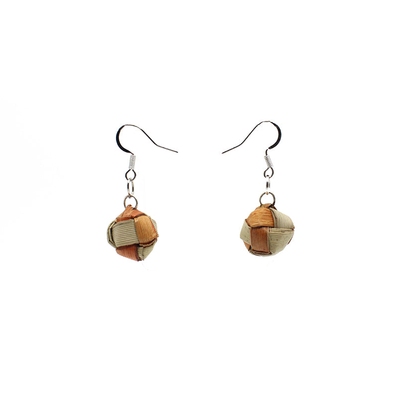 Vanuatu Earrings - Woven Ball