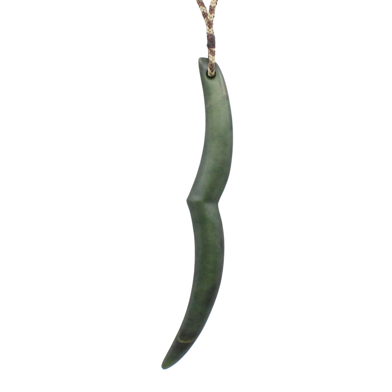 Whakakai Piko Pounamu Pendant - Large | by Karaitiana Akroyd