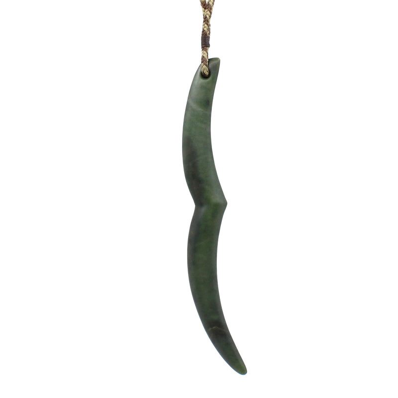 Whakakai Piko Pounamu Pendant - Large | by Karaitiana Akroyd