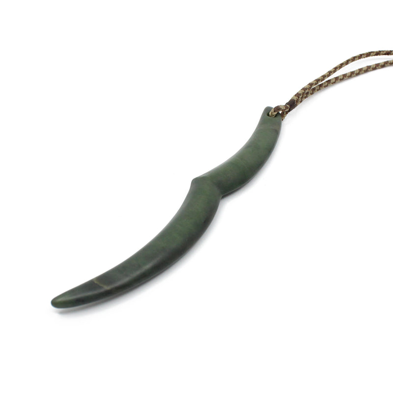 Whakakai Piko Pounamu Pendant - Large | by Karaitiana Akroyd