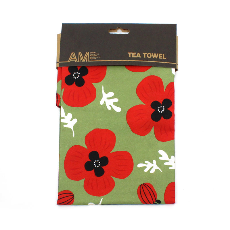 Poppy Tea Towel - Sage