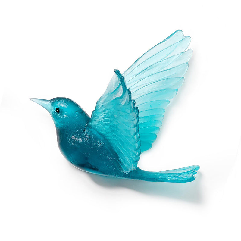 Glass Hihi - Stitchbird Wall Sculpture - Copper Blue | by Luke Jacomb Studio