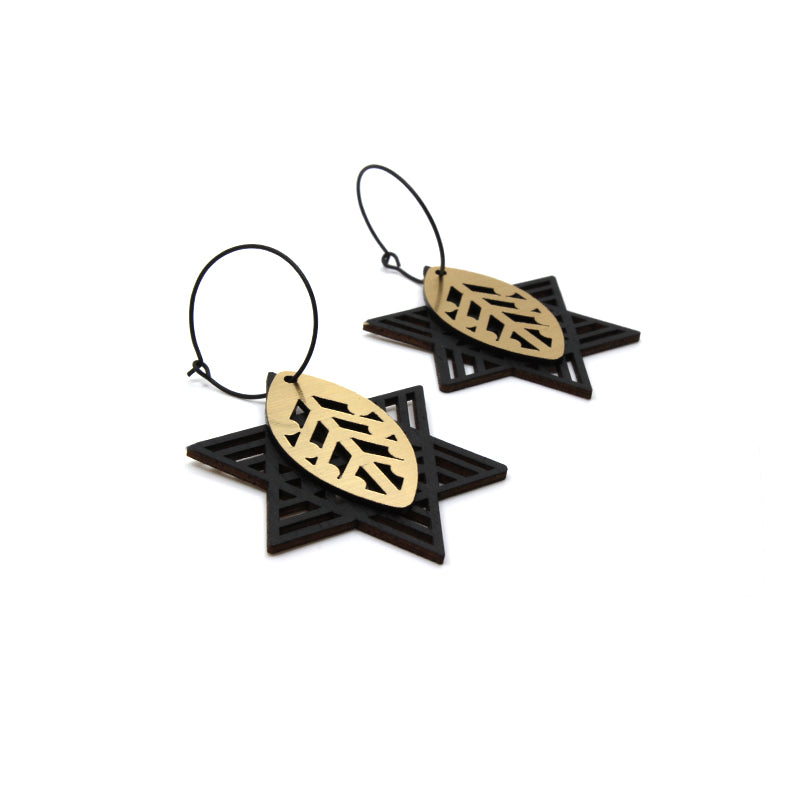 Hinetakurua - Takurua Paewai Earrings - Gold | by Nichola Te Kiri