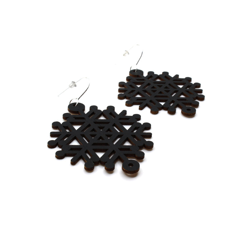 Hinetakurua - Takurua Whareana Earrings - Black | by Nichola Te Kiri